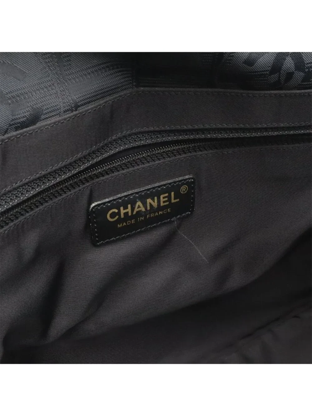Chanel New Travel Line Tote PM Shoulder Bag Nylon Jacquard Leather Black